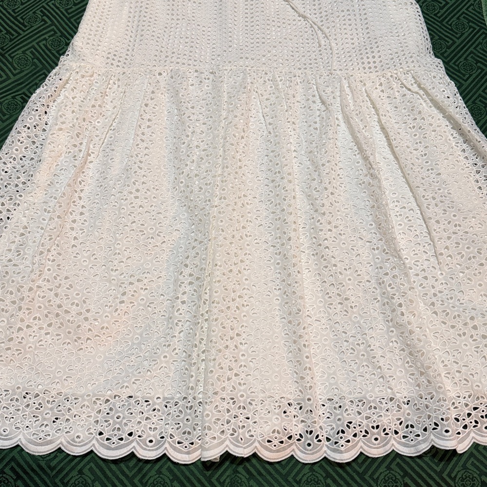 Diane Von Furstenberg Ivory Eyelet Midi Dress L NWT - Picture 13 of 14